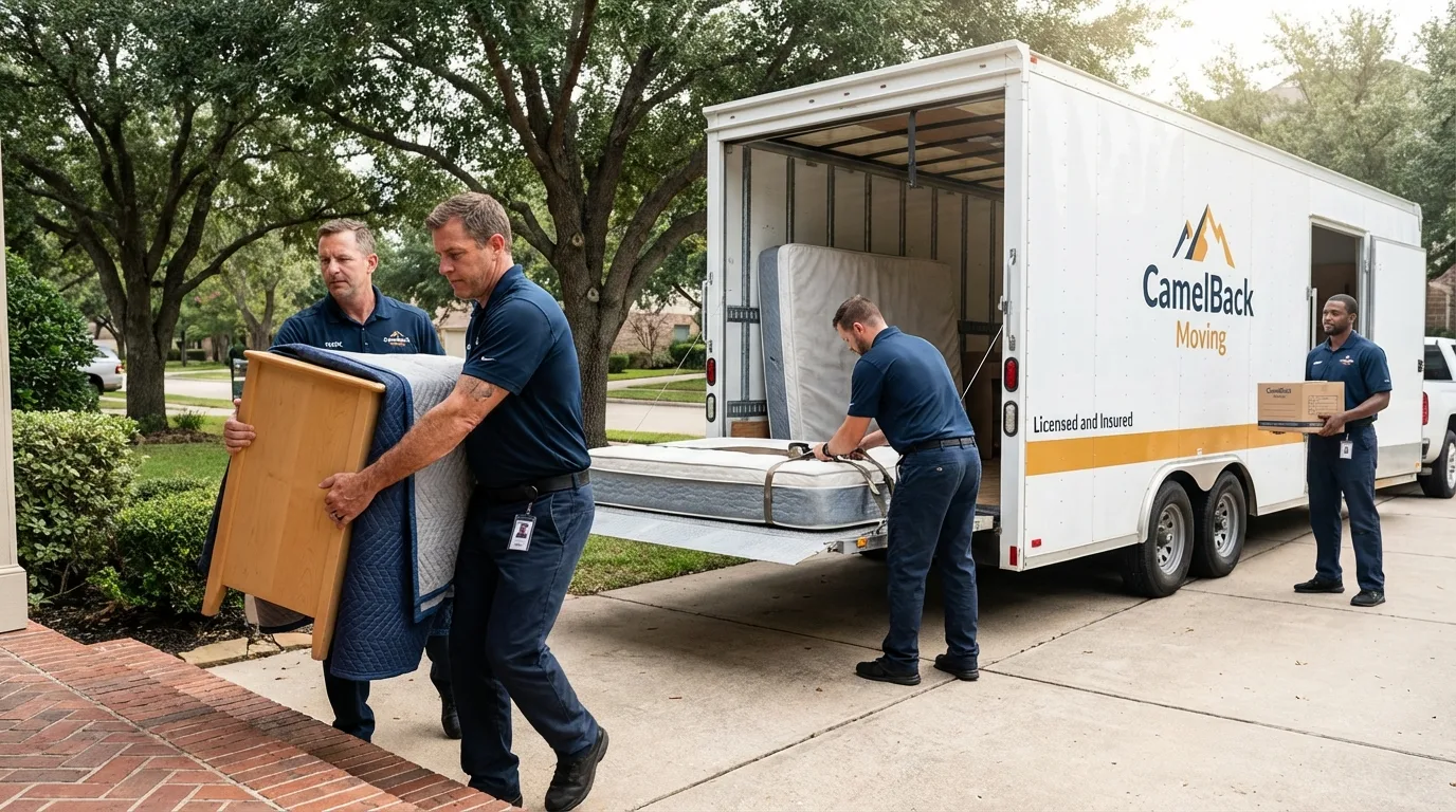 Crew loading residential truck for cross-state move from Chester, GA